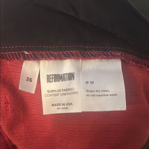 Reformation Red Straight Leg Pants - Picture 3 of 3